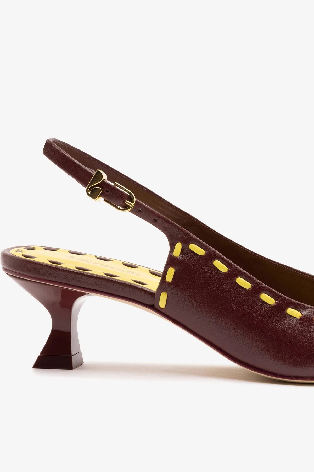 Jenny Pump In Burgundy and Lemonade Leather sold by Larroude product image thumbnail 5