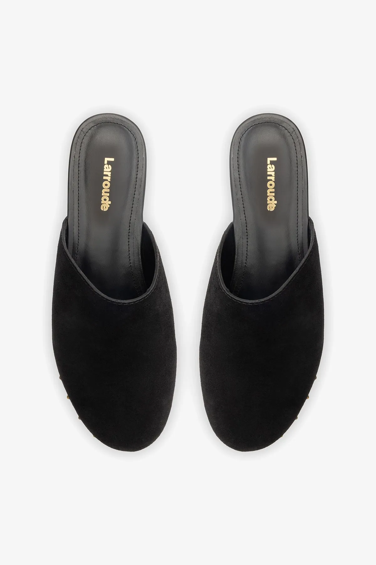 Miso Low Clog In Black Suede sold by Larroude product image thumbnail 5
