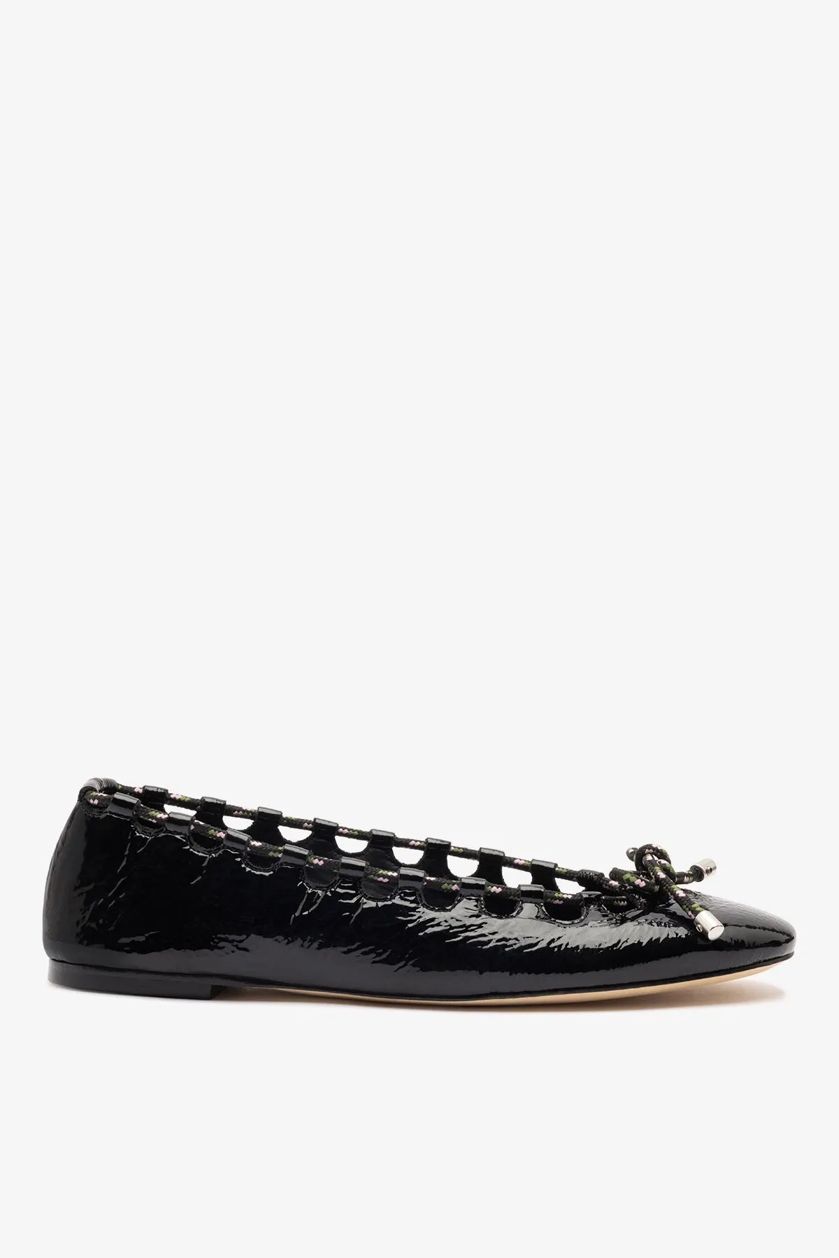 Gallina Ballet Flat In Black Patent Leather sold by Larroude