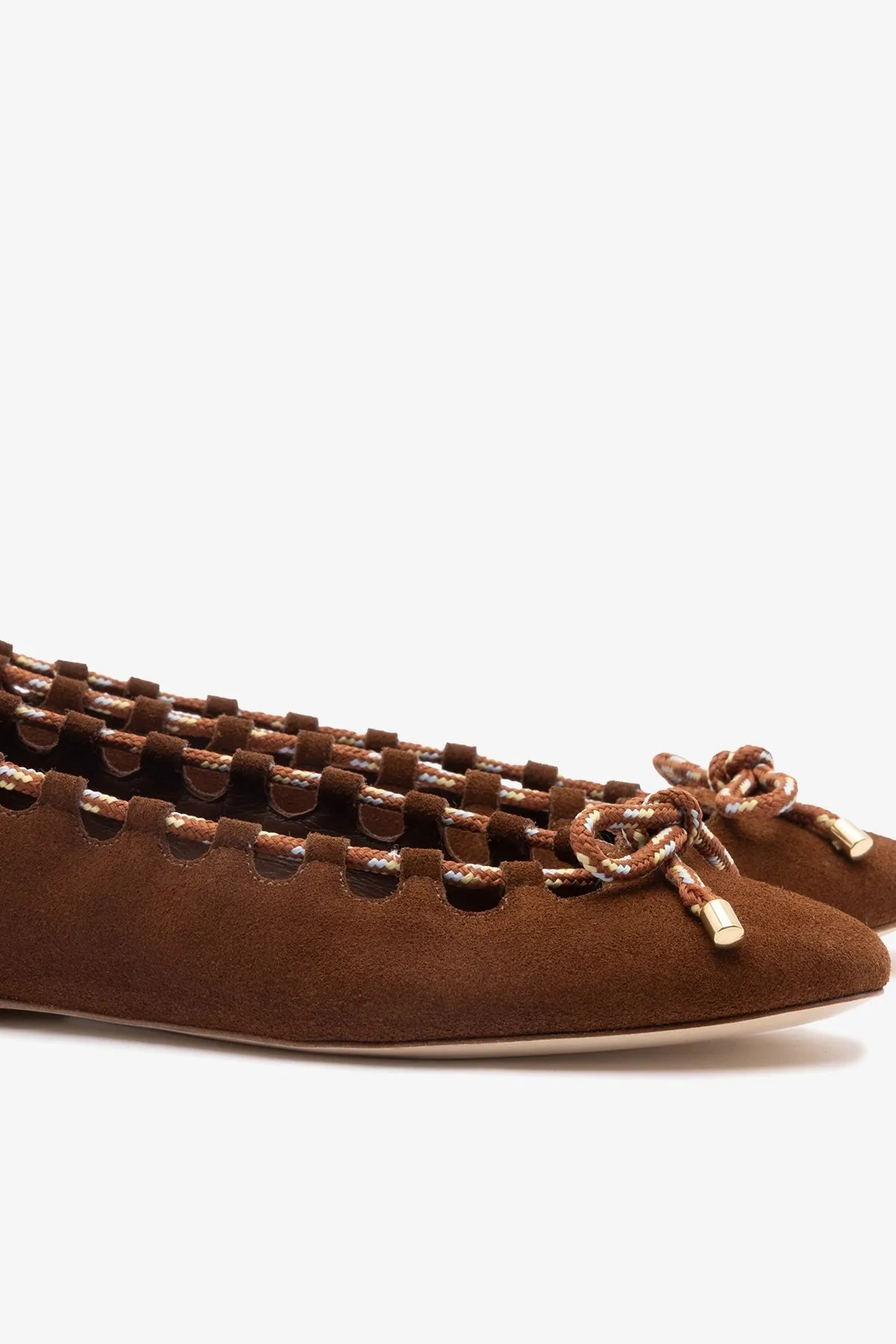 Gallina Ballet Flat In Burnt Umber Suede sold by Larroude product image thumbnail 4