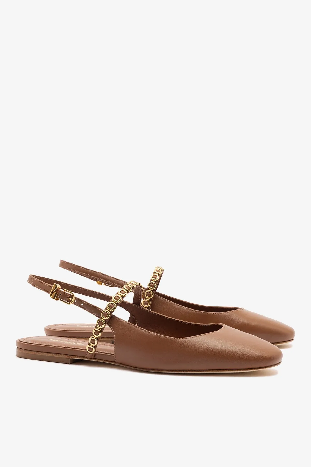 Georgina Milanina Ballet Flat In Caramel Leather sold by Larroude product image thumbnail 4