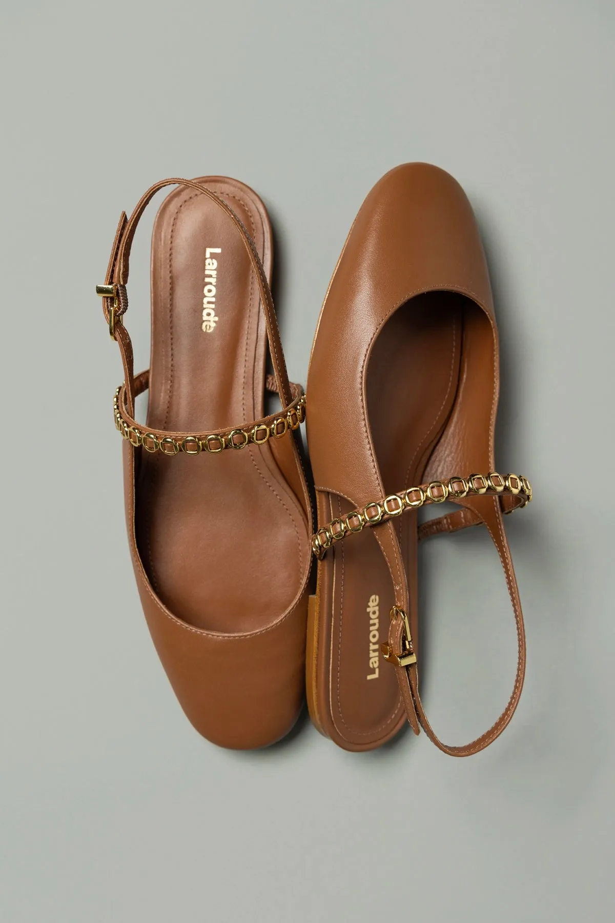 Georgina Milanina Ballet Flat In Caramel Leather sold by Larroude product image thumbnail 2