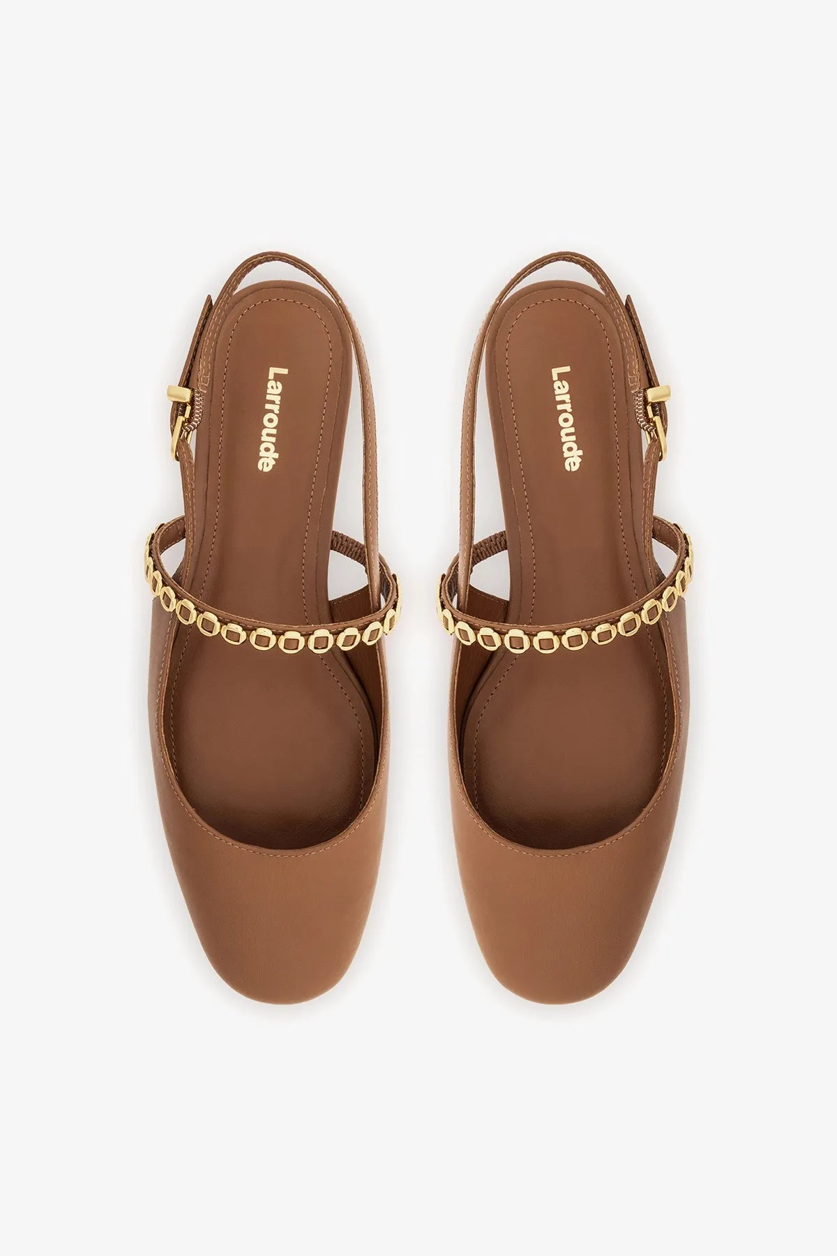 Georgina Milanina Ballet Flat In Caramel Leather sold by Larroude product image thumbnail 5