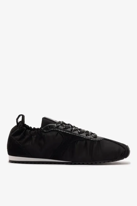 Stella Lite Sneaker In Black Nylon and Suede sold by Larroude