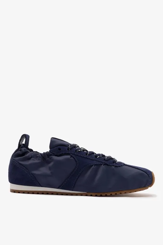Stella Lite Sneaker In Navy Nylon and Suede sold by Larroude