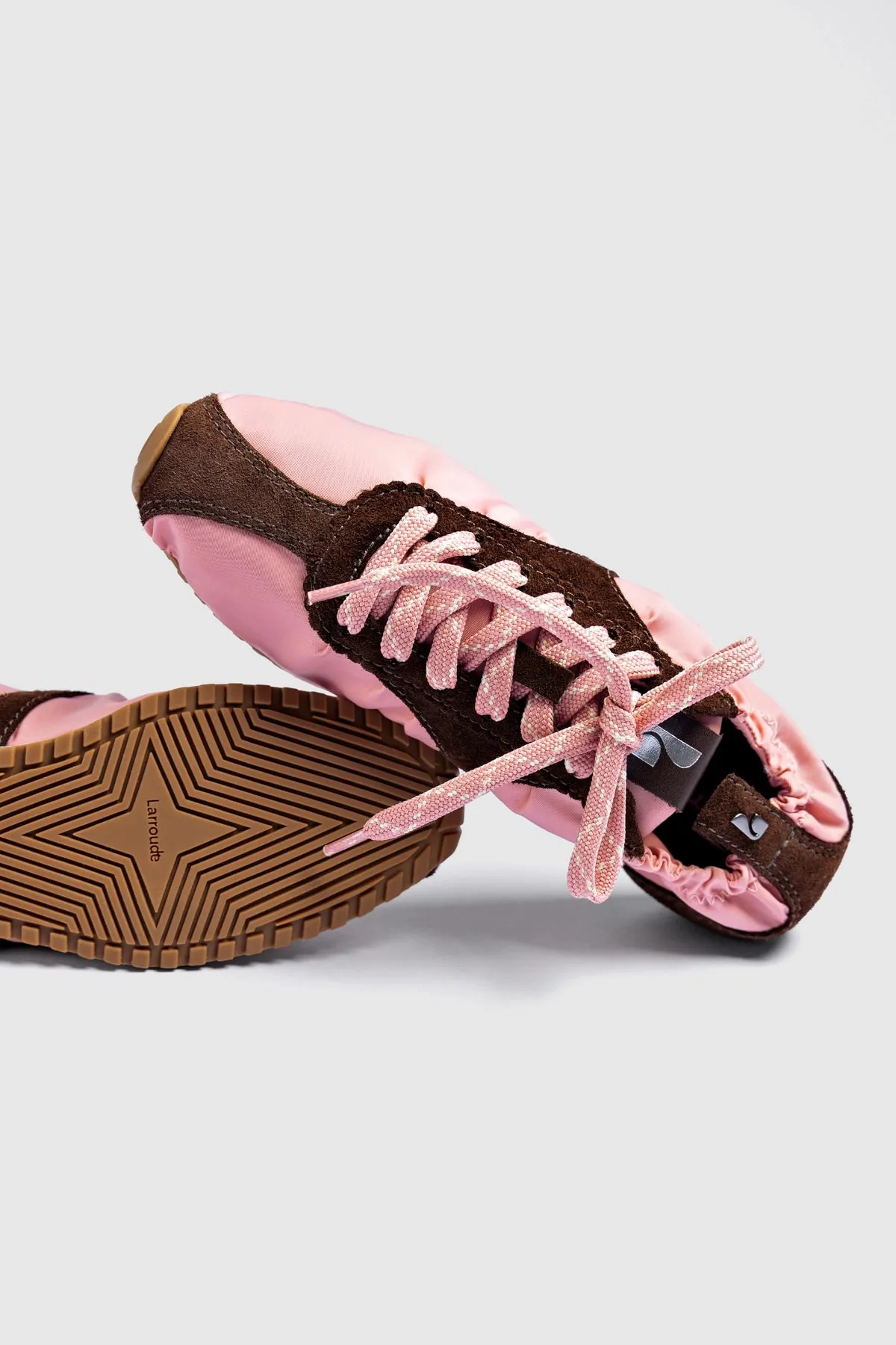 Stella Lite Sneaker In Tulip Nylon and Brown Suede sold by Larroude product image thumbnail 2