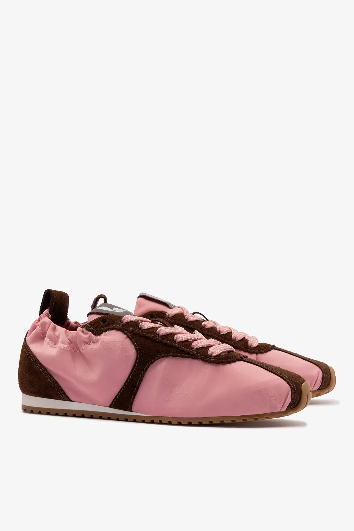 Stella Lite Sneaker In Tulip Nylon and Brown Suede sold by Larroude product image thumbnail 3