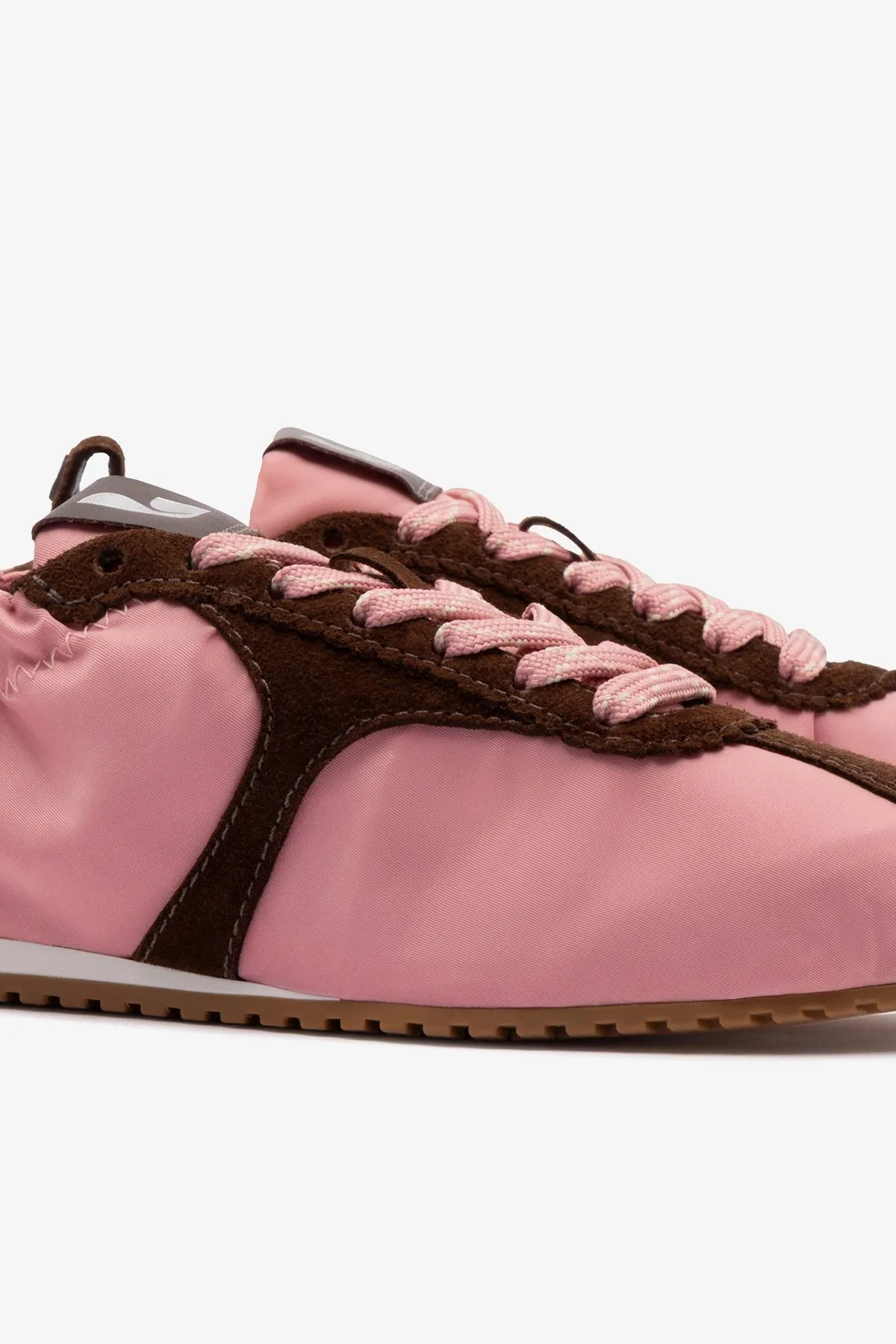 Stella Lite Sneaker In Tulip Nylon and Brown Suede sold by Larroude product image thumbnail 5