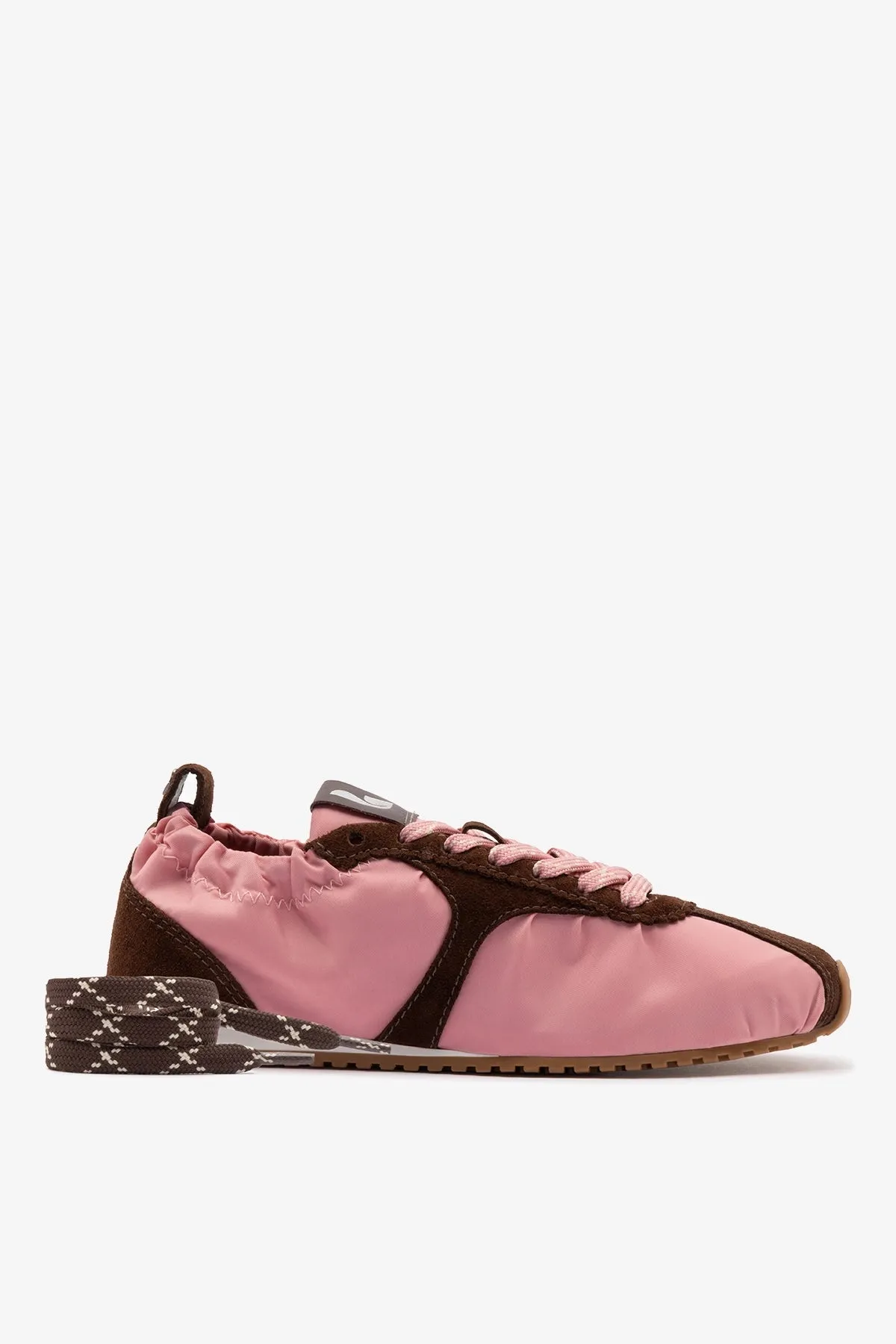 Stella Lite Sneaker In Tulip Nylon and Brown Suede sold by Larroude product image thumbnail 4