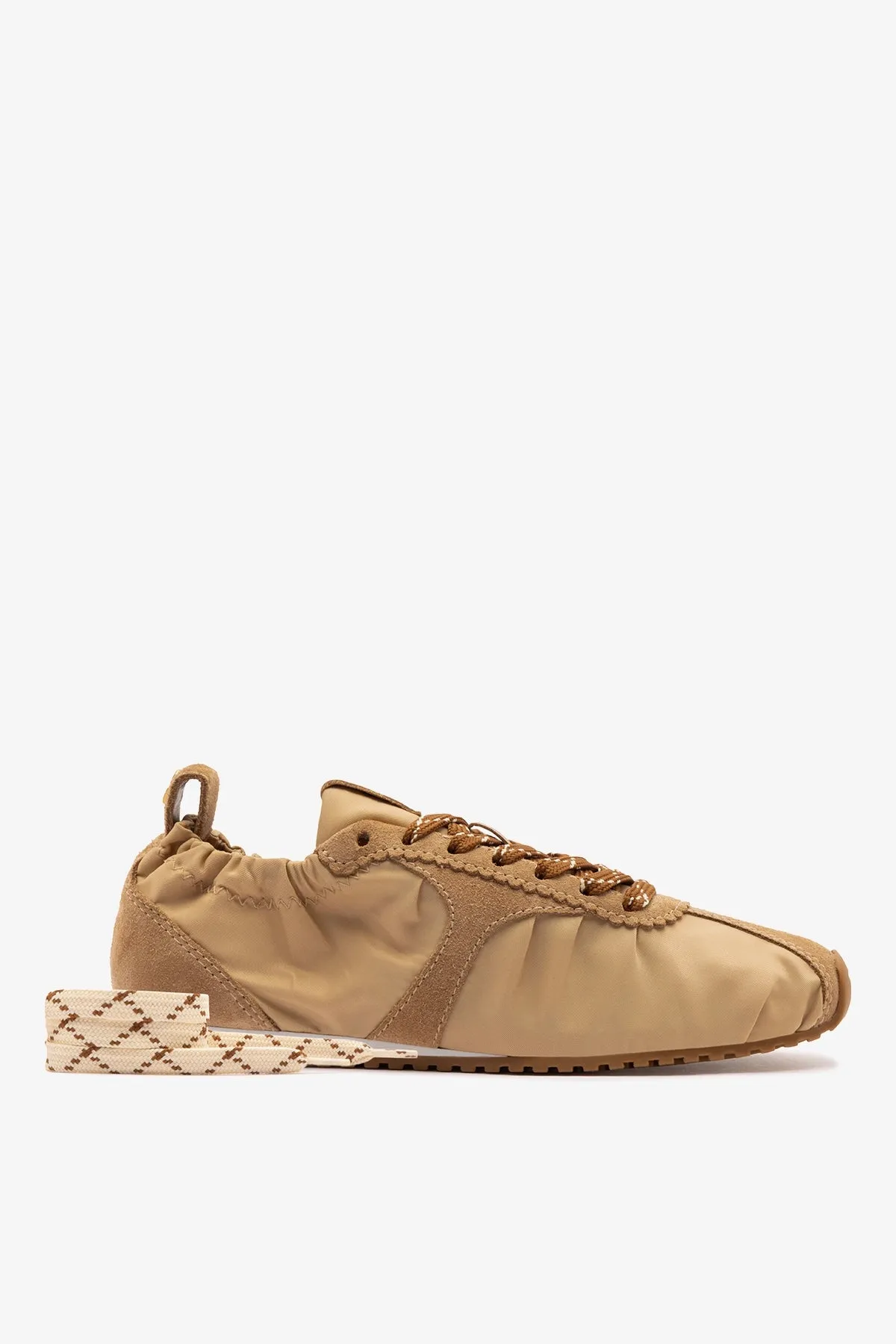 Stella Lite Sneaker In Peanut Nylon and Suede sold by Larroude product image thumbnail 4