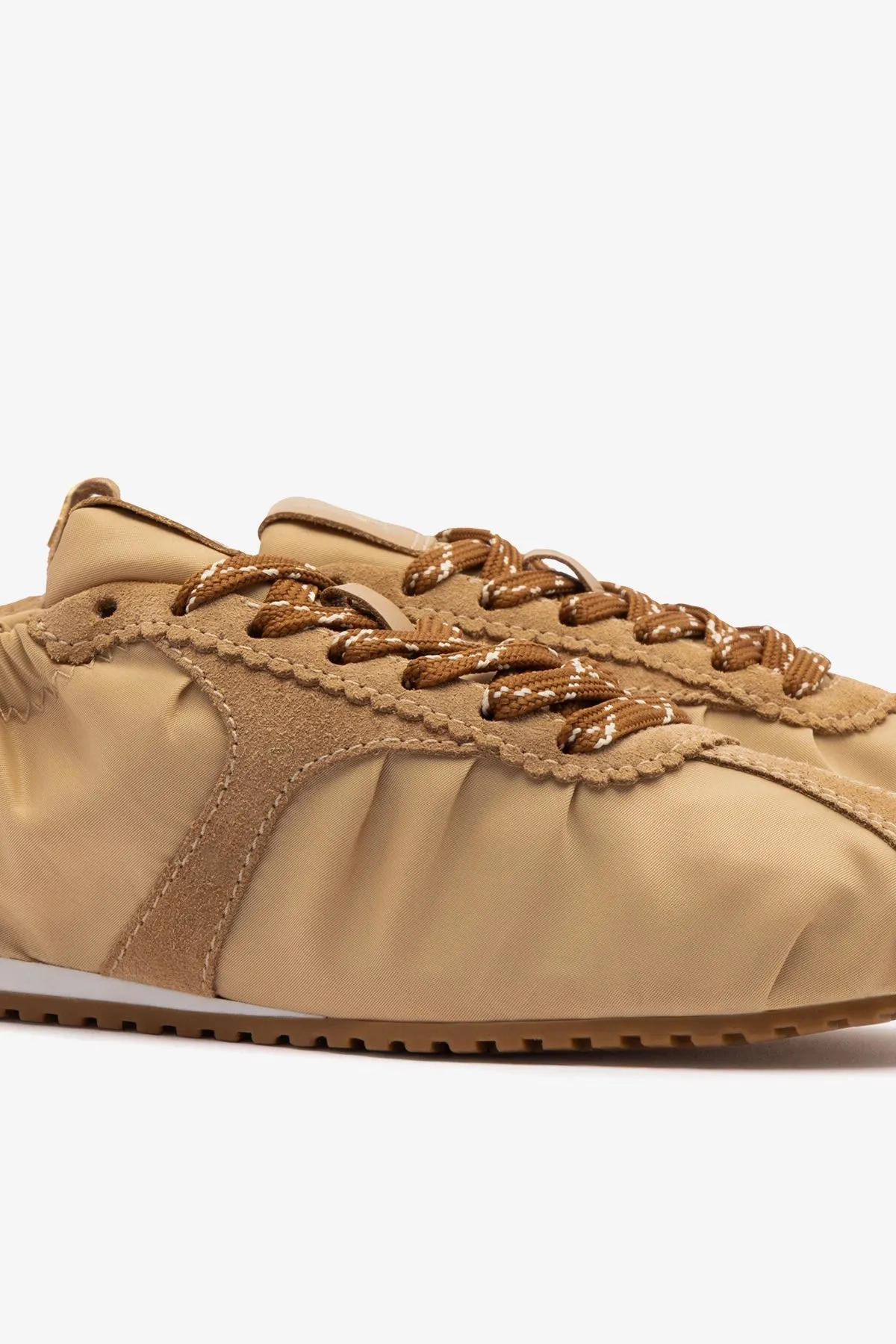 Stella Lite Sneaker In Peanut Nylon and Suede sold by Larroude product image thumbnail 5