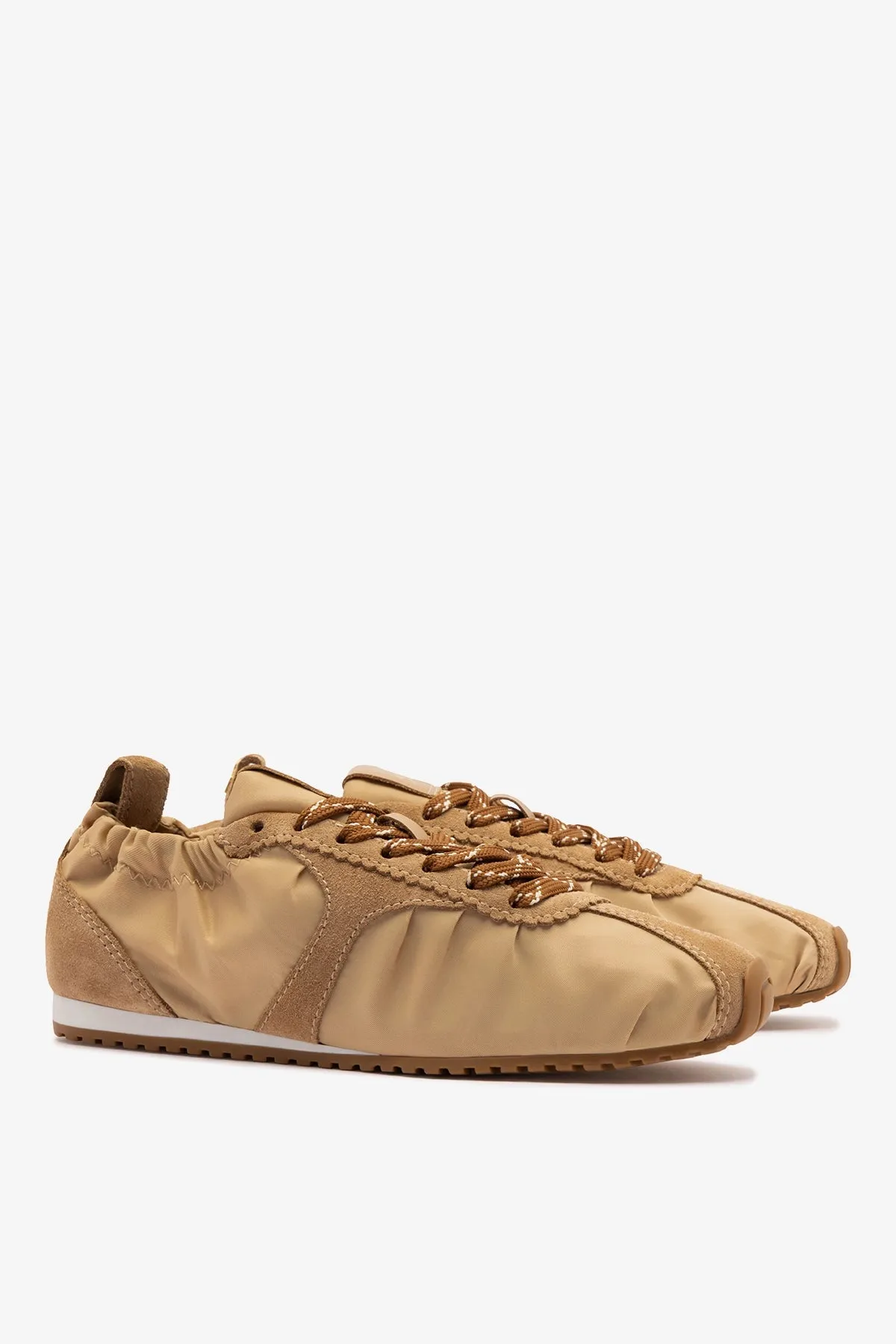 Stella Lite Sneaker In Peanut Nylon and Suede sold by Larroude product image thumbnail 3