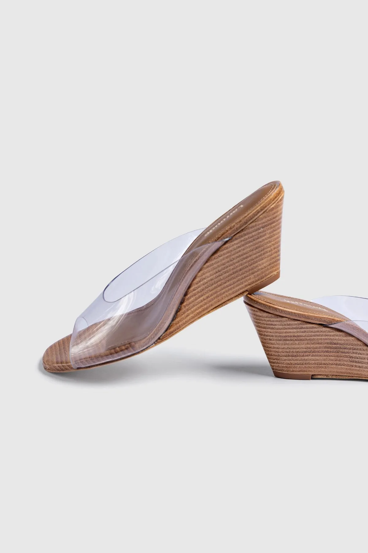 Vivi Wedge Mule In Clear Vinyl sold by Larroude product image thumbnail 2