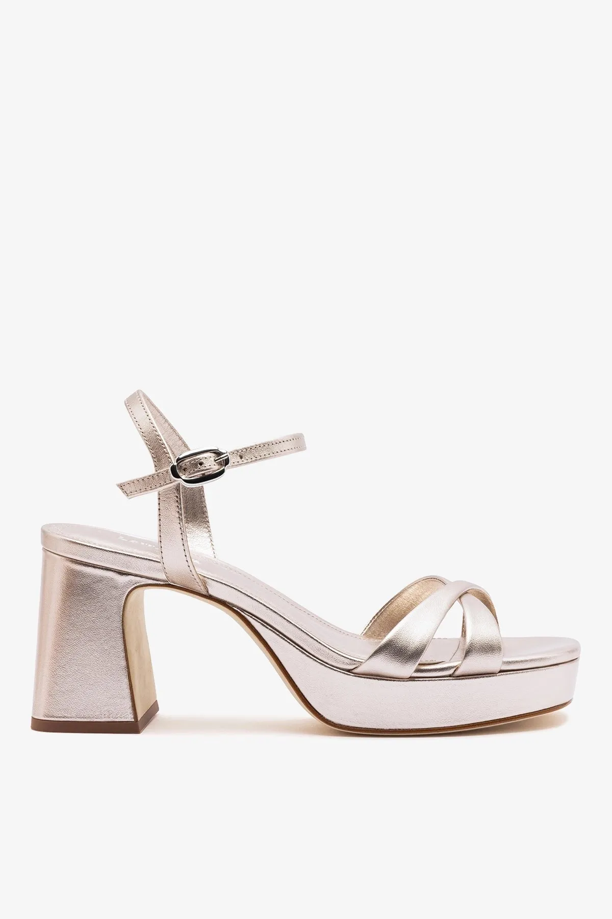 Bianca Low Sandal Champagne Leather sold by Larroude