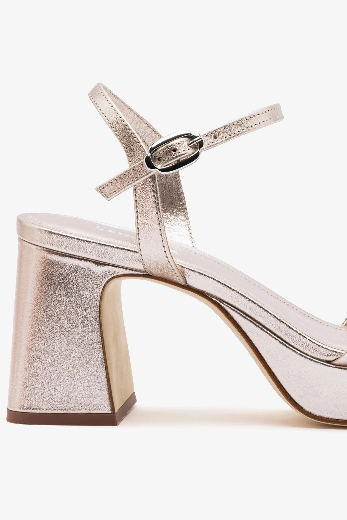 Bianca Low Sandal Champagne Leather sold by Larroude product image thumbnail 4