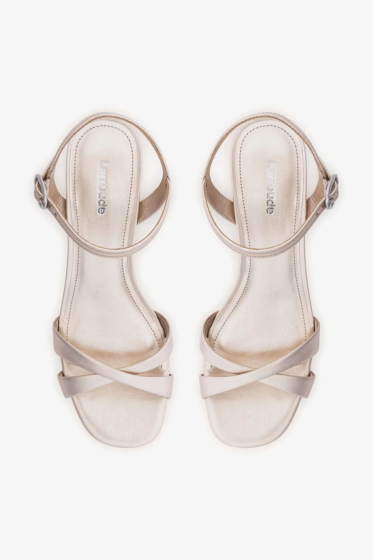 Bianca Low Sandal Champagne Leather sold by Larroude product image thumbnail 5