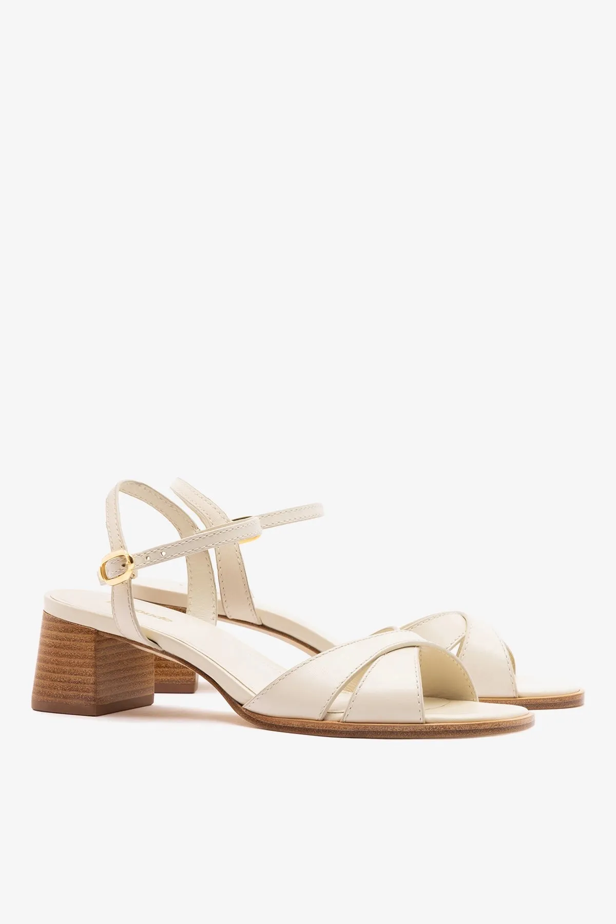 Roma Sandal Ivory Leather sold by Larroude product image thumbnail 3