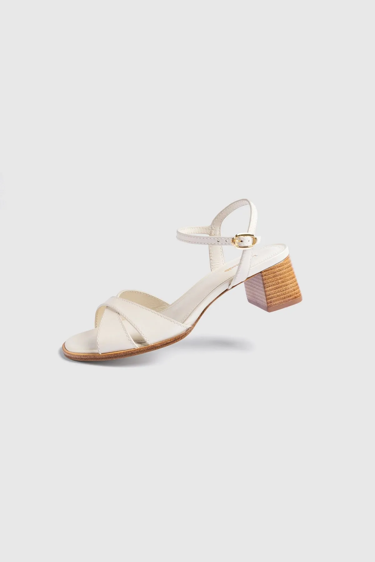 Roma Sandal Ivory Leather sold by Larroude product image thumbnail 2
