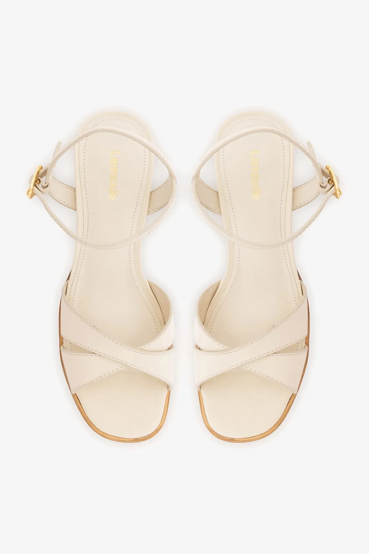 Roma Sandal Ivory Leather sold by Larroude product image thumbnail 5
