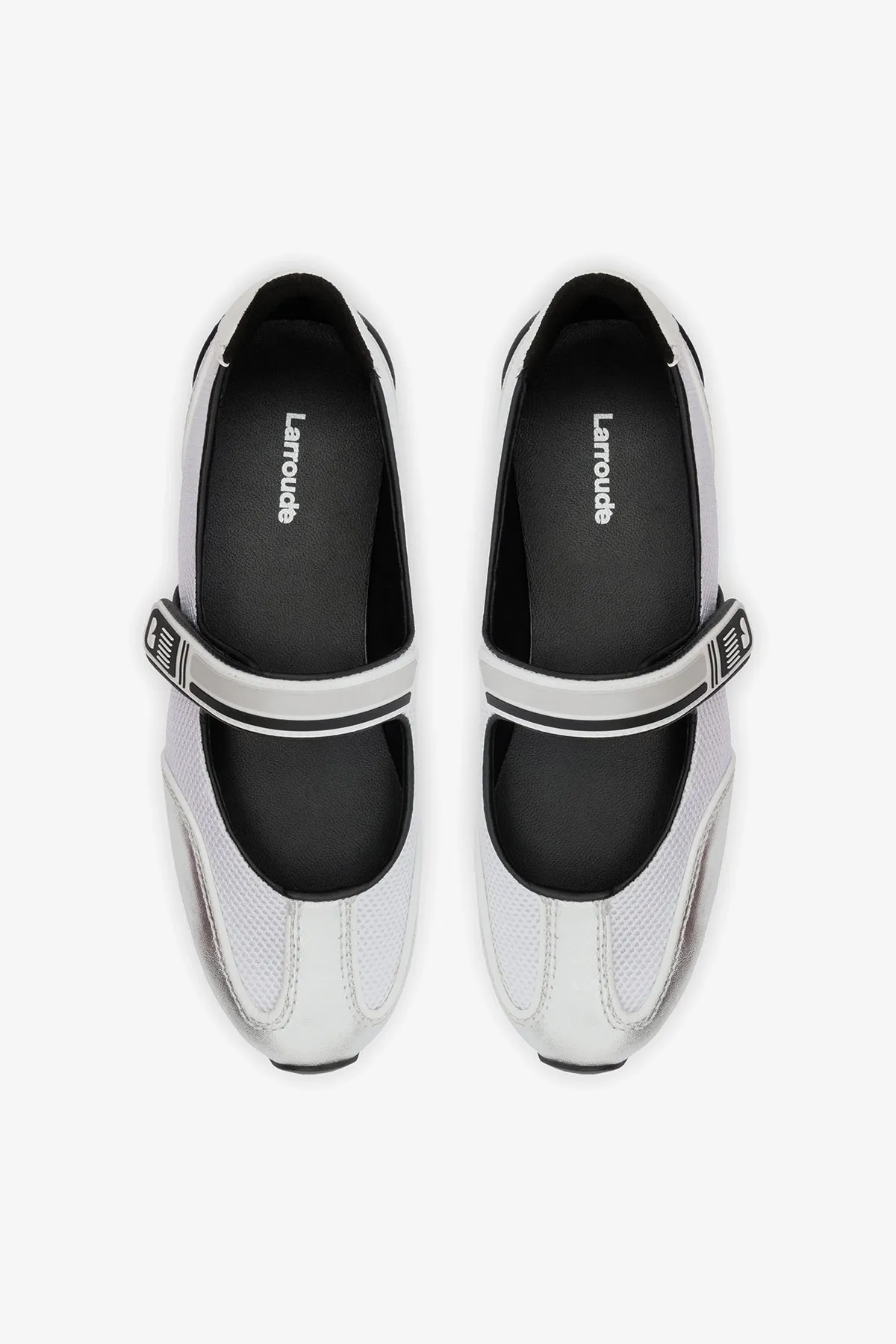 Devon Sneakerina White Mesh and Silver Leather sold by Larroude product image thumbnail 5