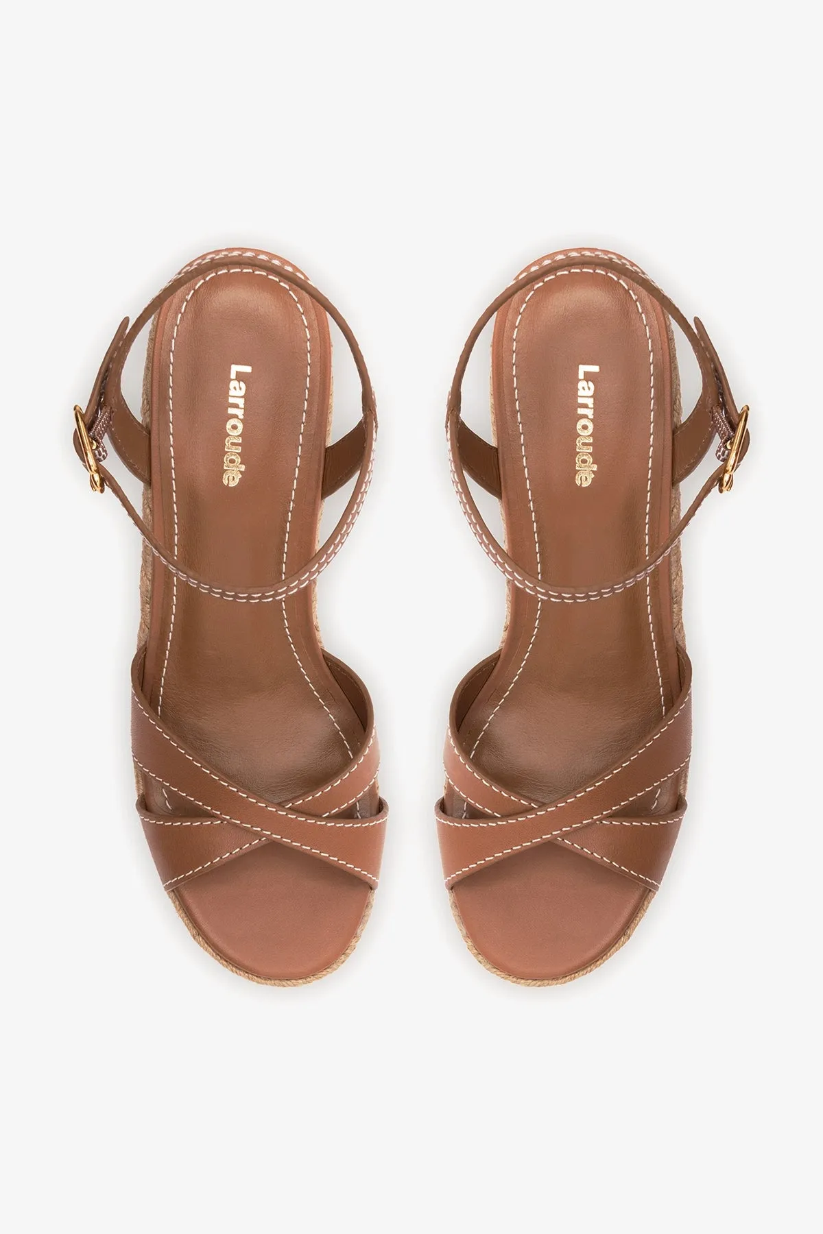 Bianca Espadrille Sandal Caramel Leather sold by Larroude product image thumbnail 5