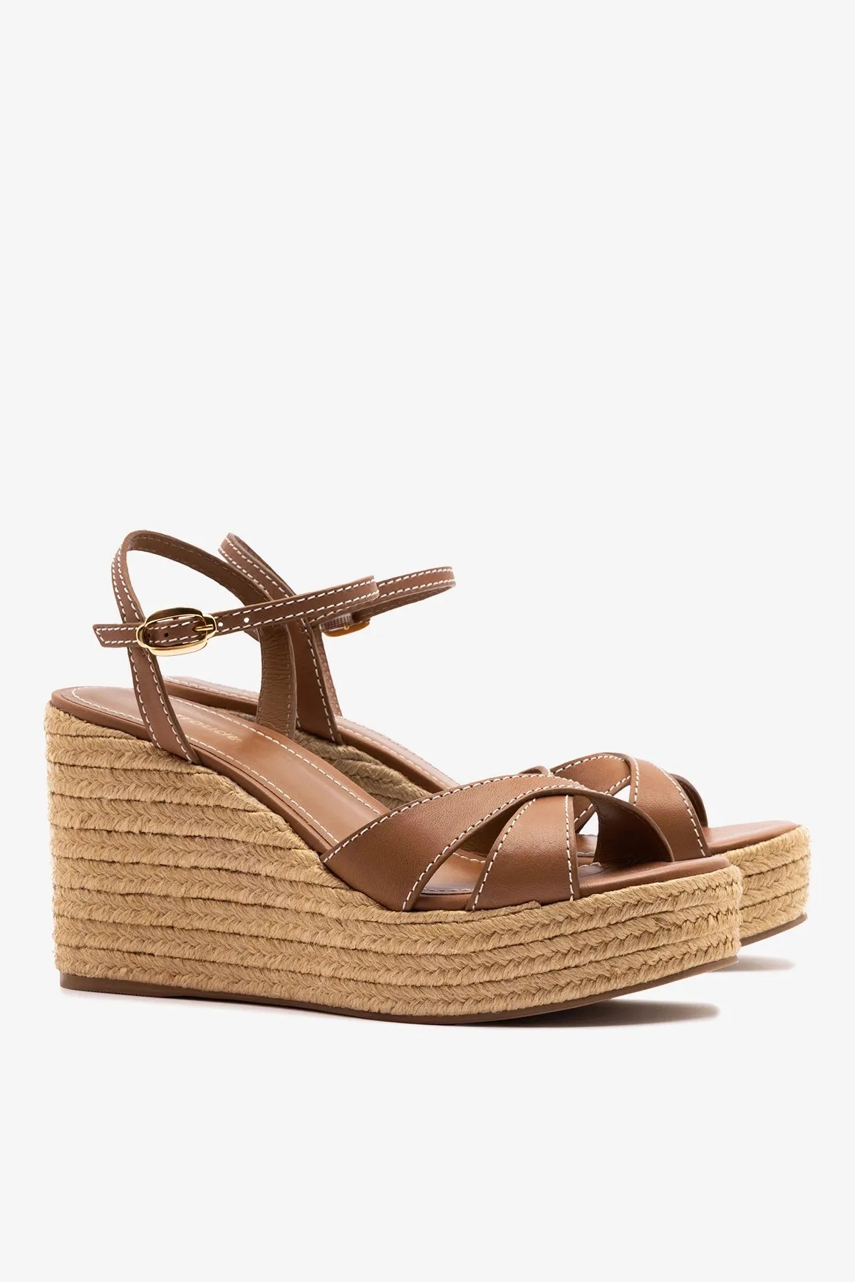 Bianca Espadrille Sandal Caramel Leather sold by Larroude product image thumbnail 3