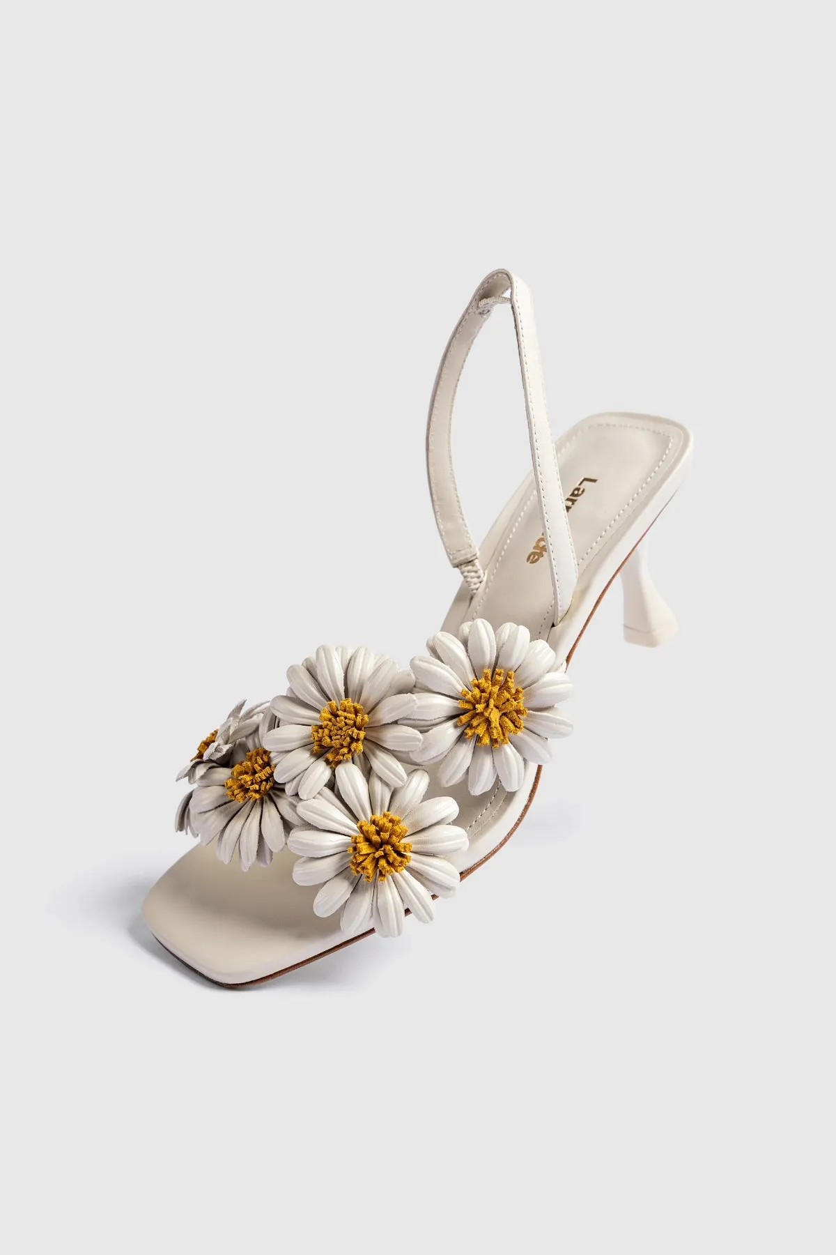 Fiore Sandal Ivory Leather sold by Larroude product image thumbnail 2