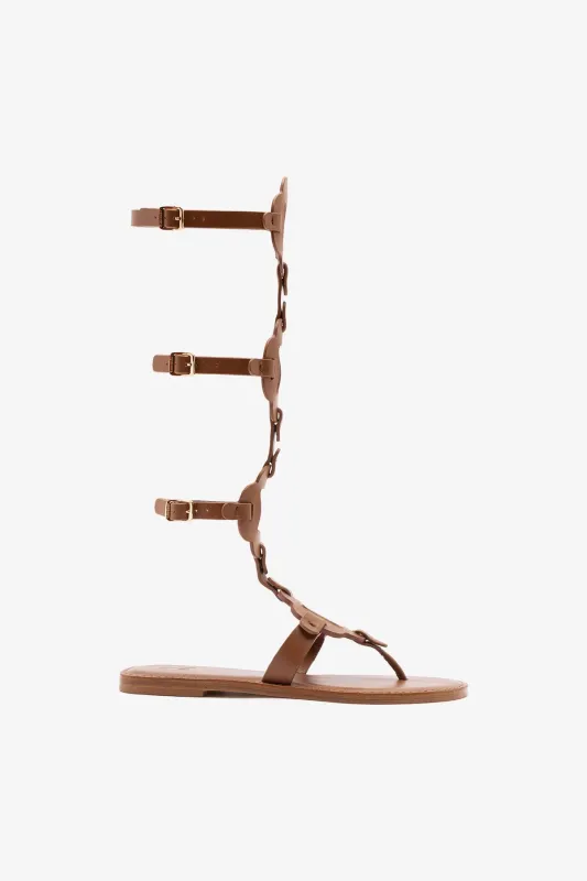 Margherita Gladiator Sandal Caramel Leather sold by Larroude