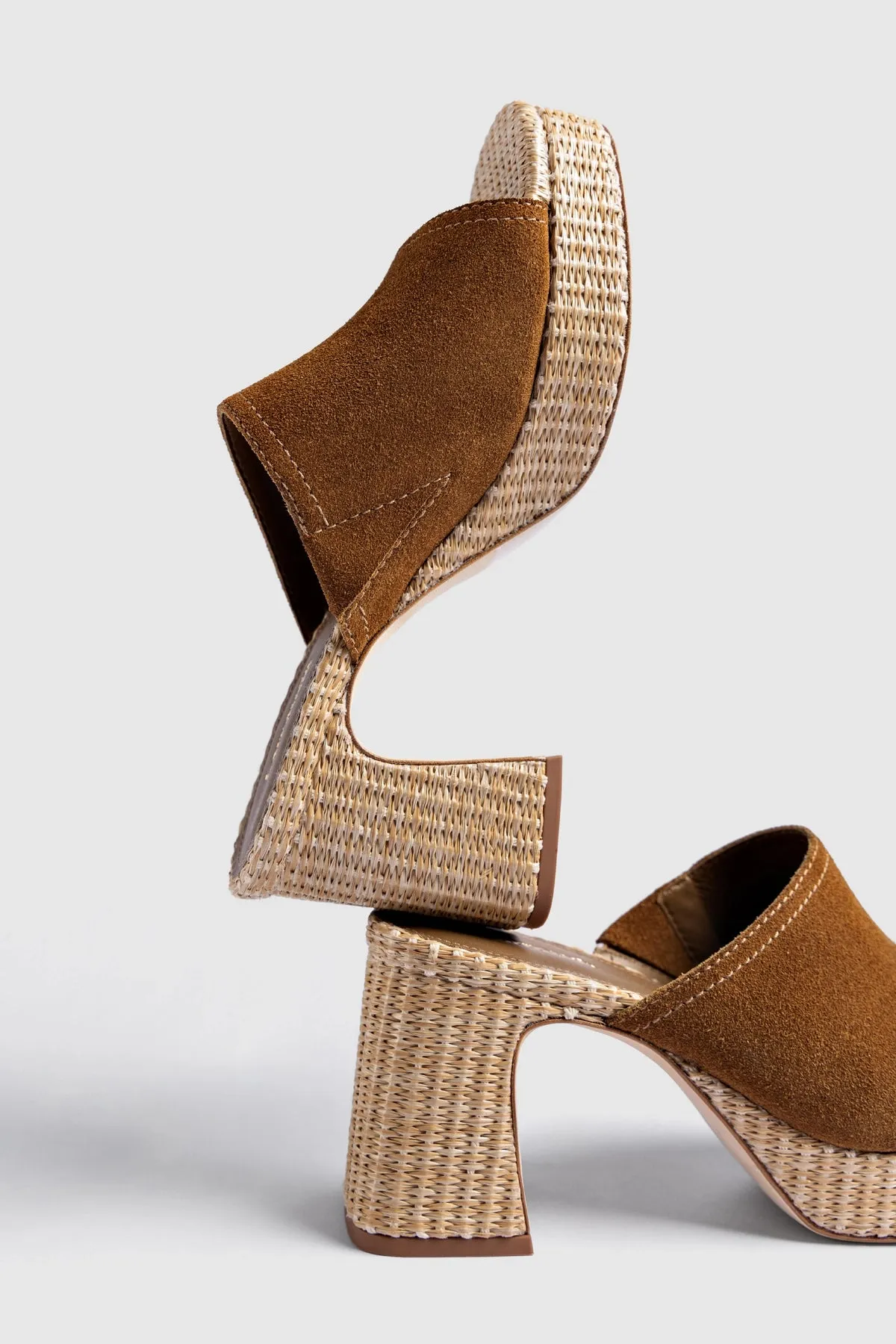 Dolly Low Mule Russet Suede sold by Larroude product image thumbnail 2
