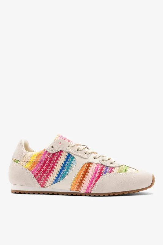 Stella Sneaker Rainbow Raffia made by Larroude