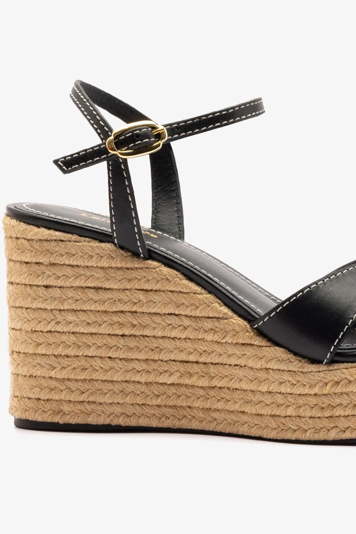 Bianca Espadrille Sandal Black Leather sold by Larroude product image thumbnail 4