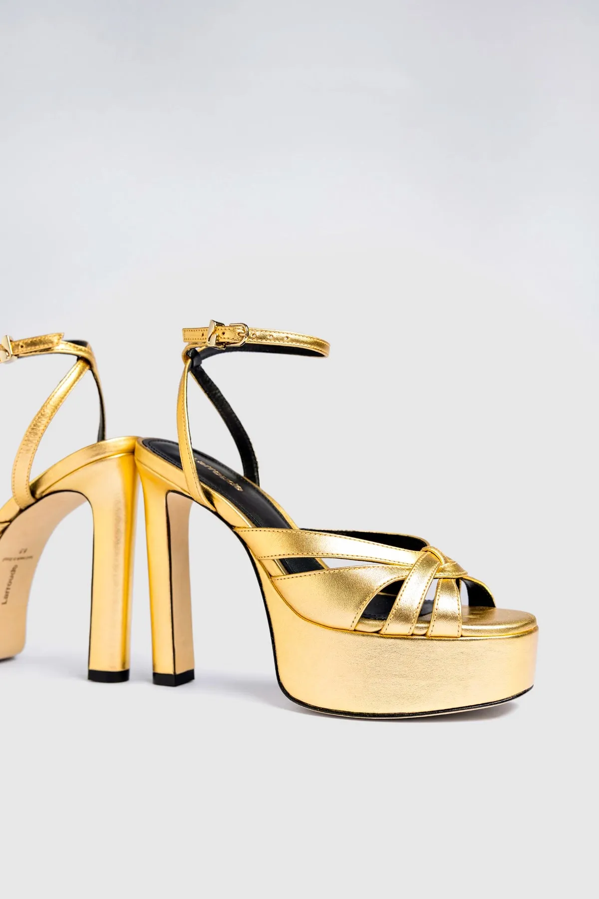 Veronica Sandal Gold Leather sold by Larroude product image thumbnail 2