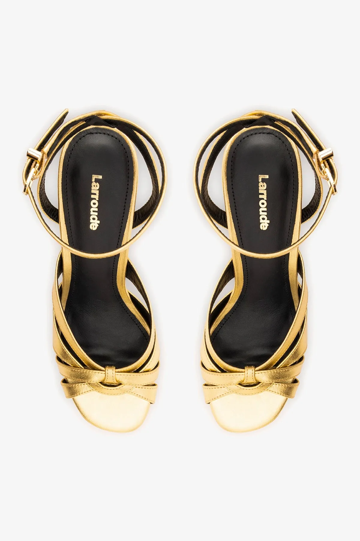 Veronica Sandal Gold Leather sold by Larroude product image thumbnail 5