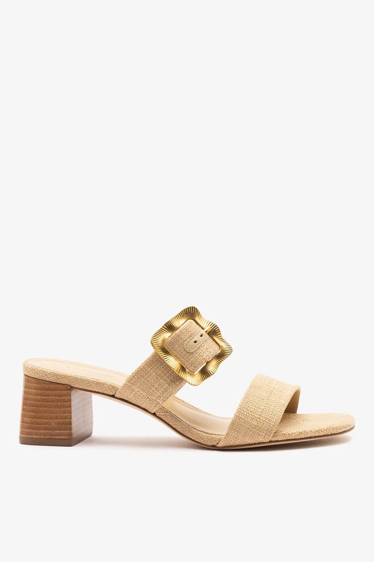 Maria Sandal Beige Raffia sold by Larroude