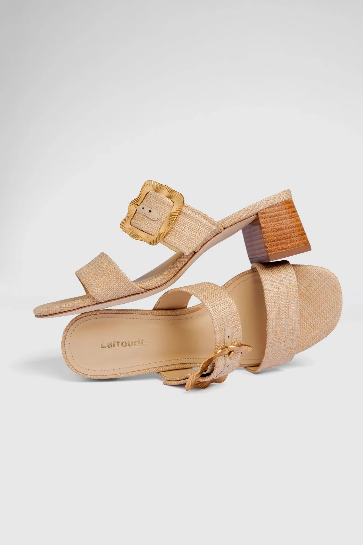 Maria Sandal Beige Raffia sold by Larroude product image thumbnail 2