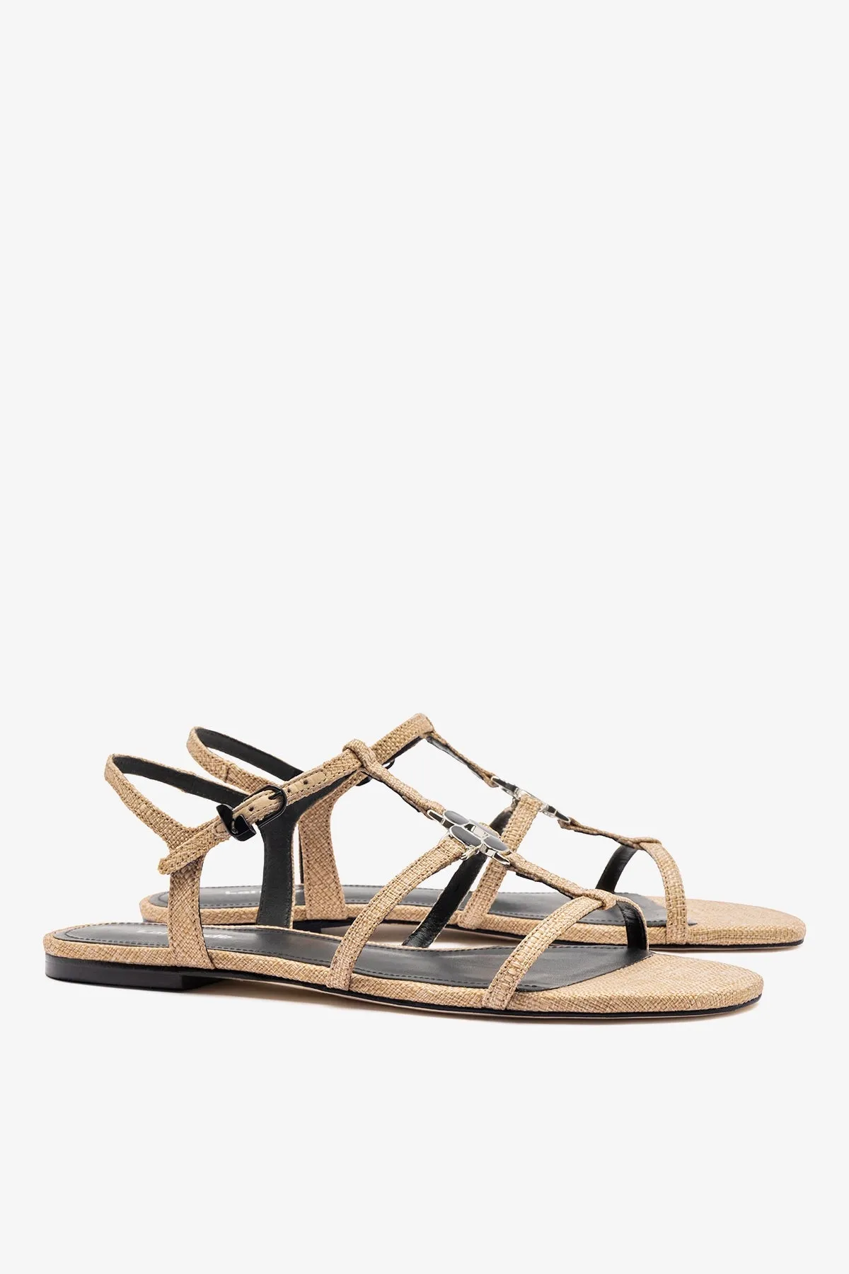 Hana Flat Sandal Beige Raffia sold by Larroude product image thumbnail 3