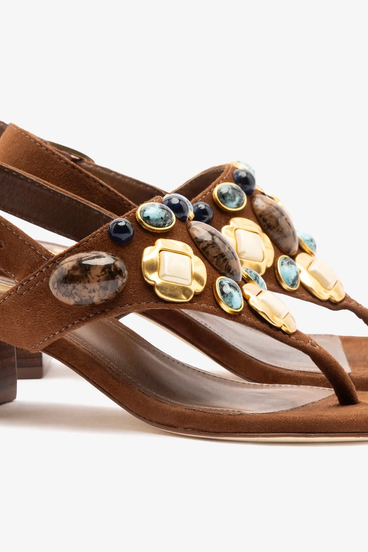 Talitha Block Sandal Burnt Umber Suede sold by Larroude product image thumbnail 4