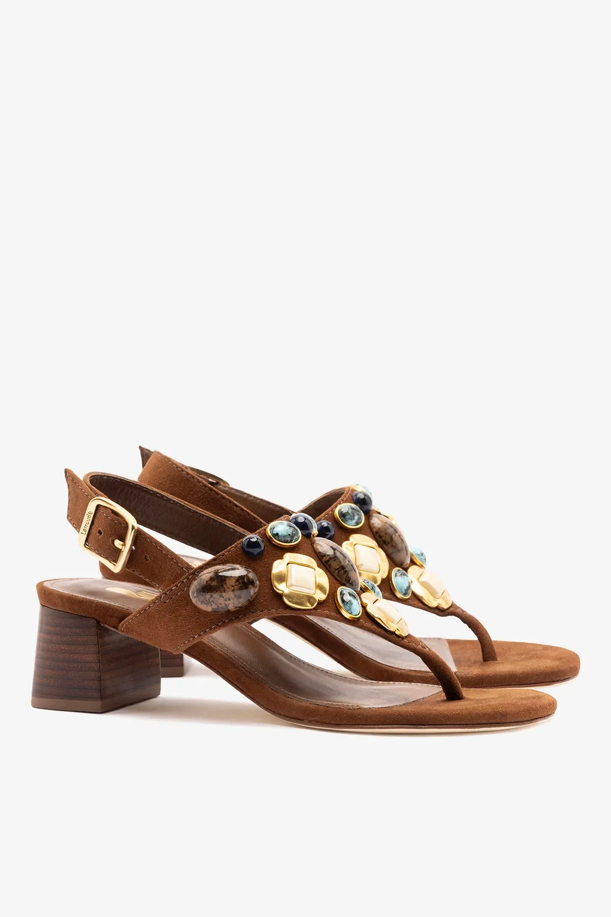Talitha Block Sandal Burnt Umber Suede sold by Larroude product image thumbnail 3