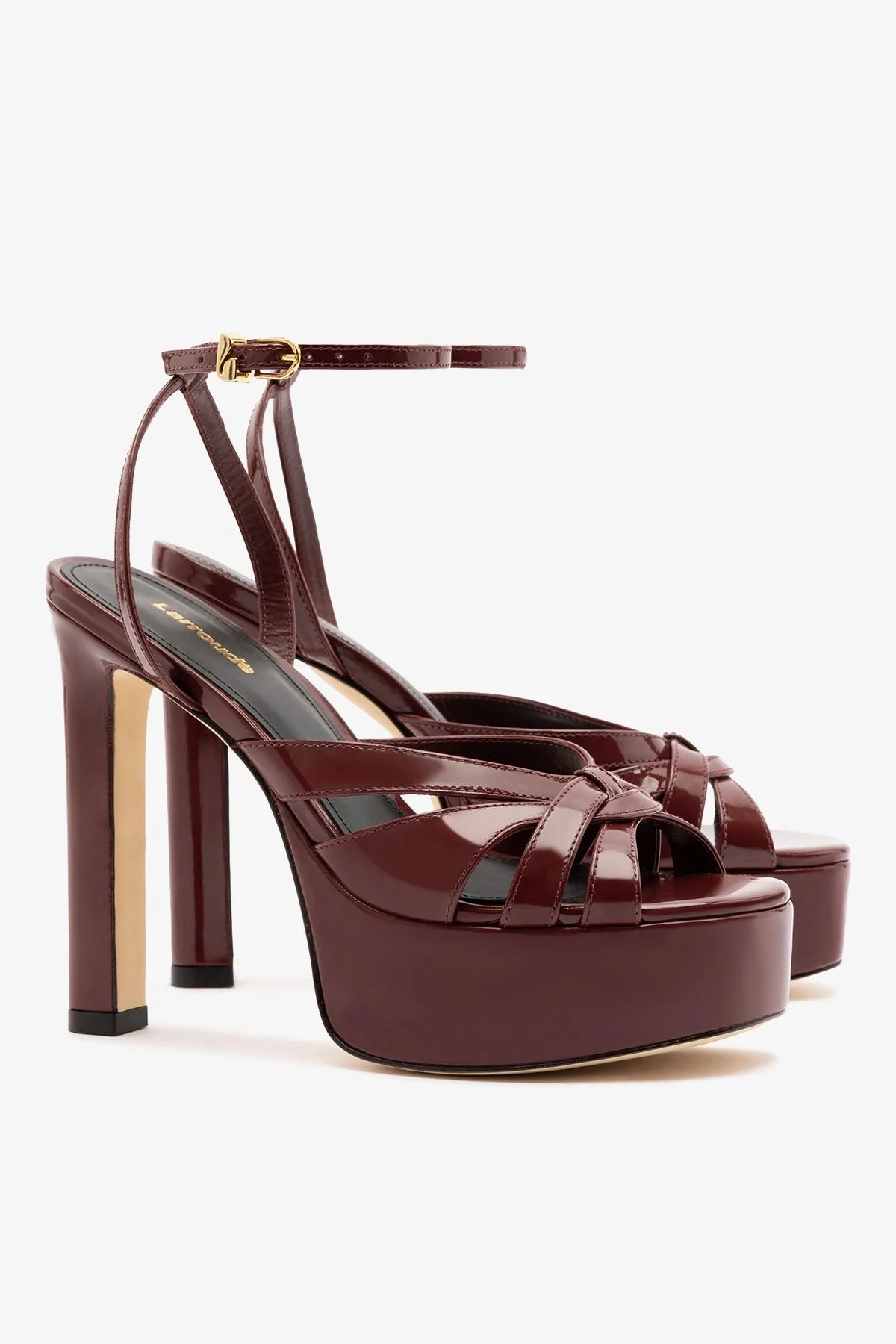 Veronica Sandal Burgundy Leather sold by Larroude product image thumbnail 3