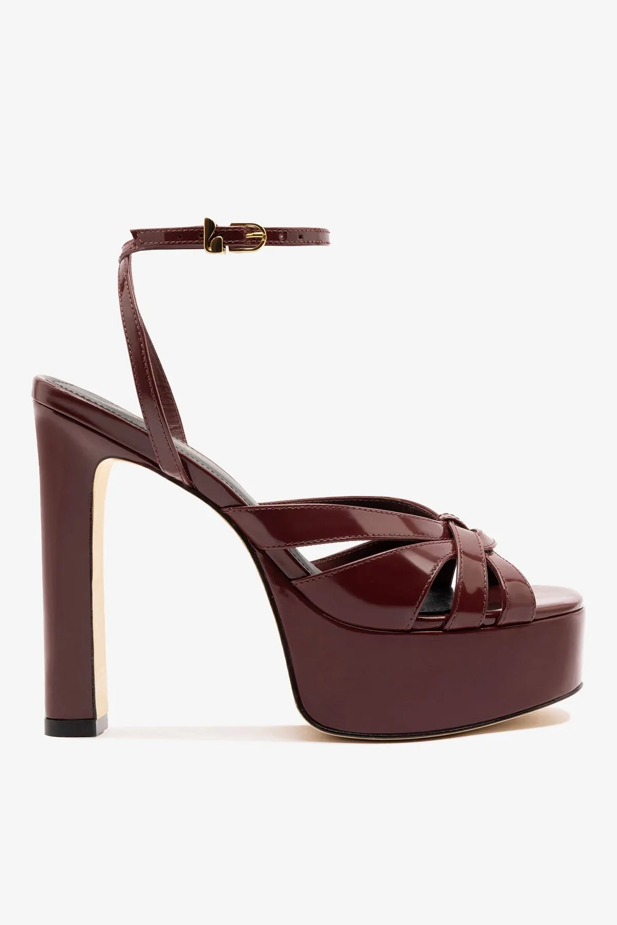 Veronica Sandal Burgundy Leather sold by Larroude