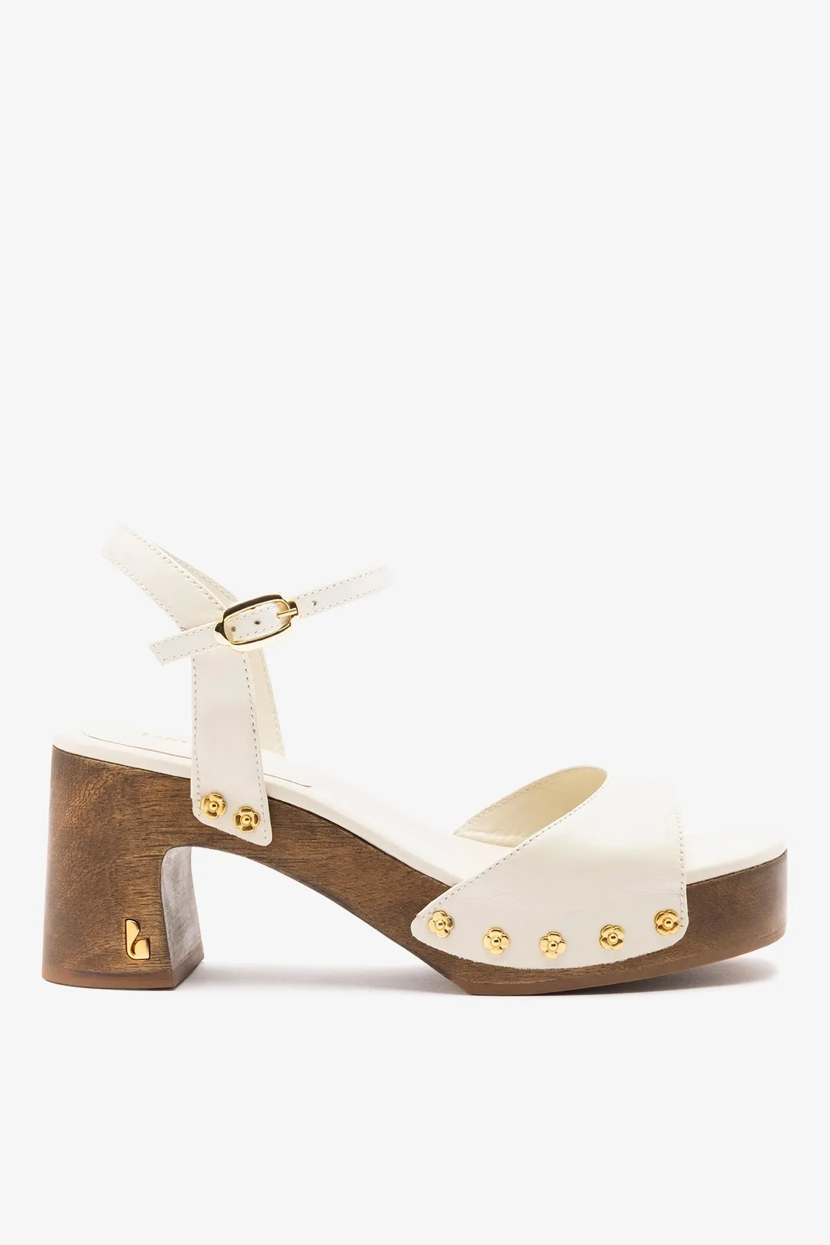 Willow Sandal Ivory Leather sold by Larroude