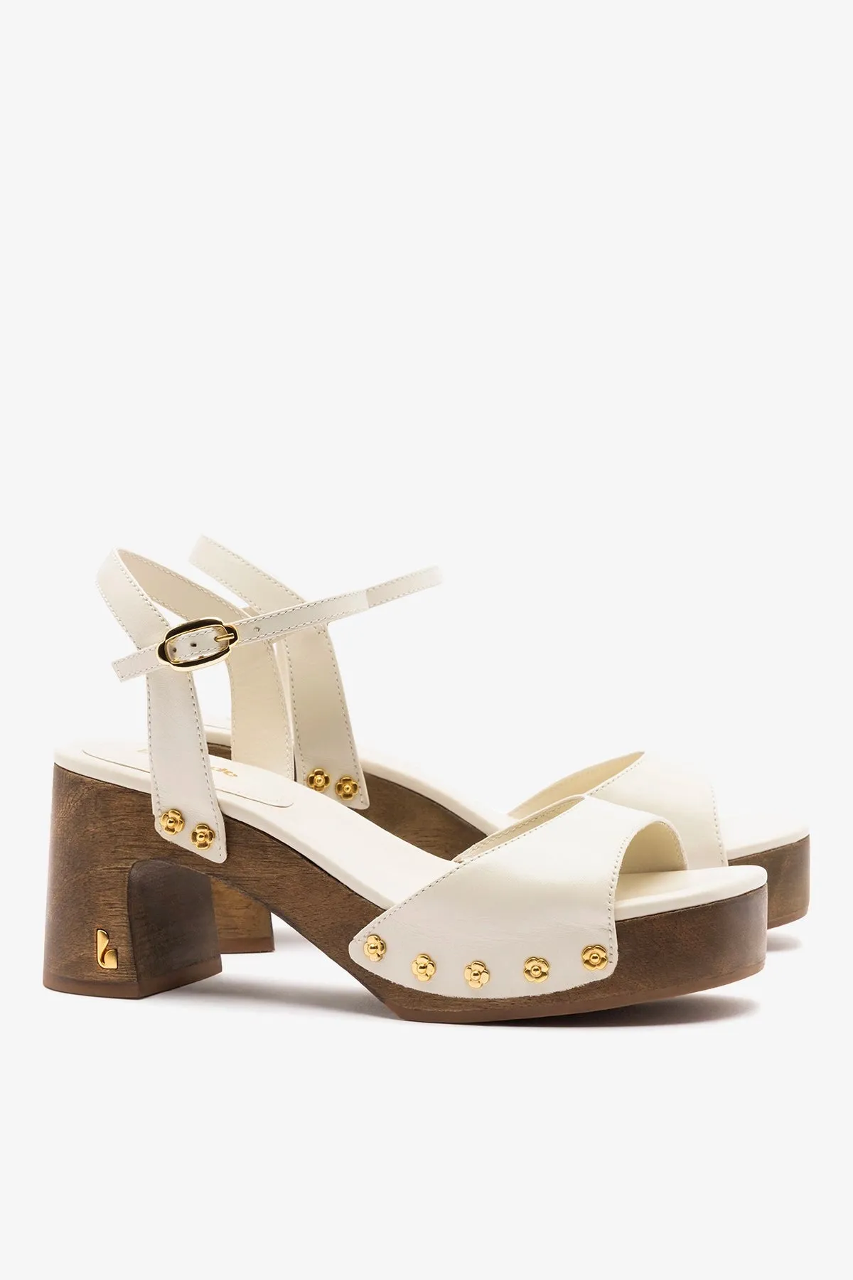 Willow Sandal Ivory Leather sold by Larroude product image thumbnail 3