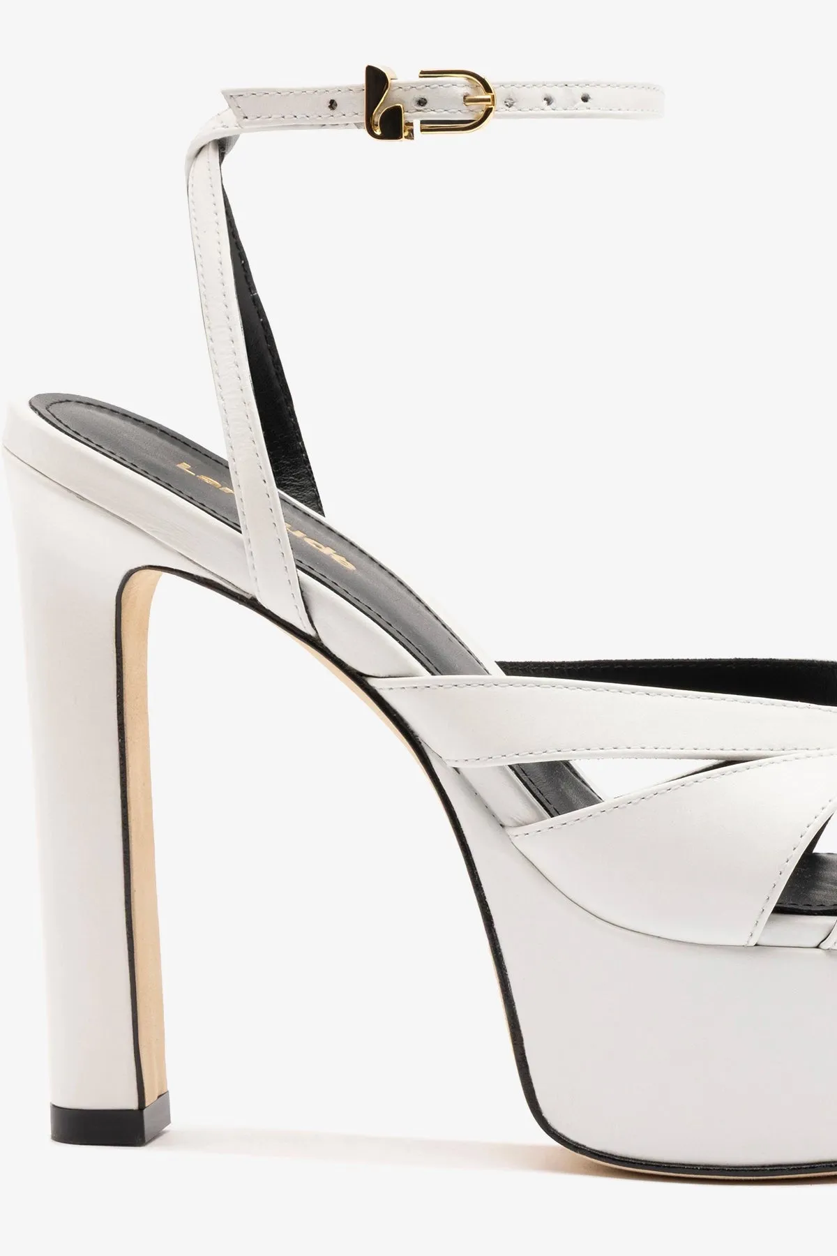 Veronica Sandal White Leather sold by Larroude product image thumbnail 4