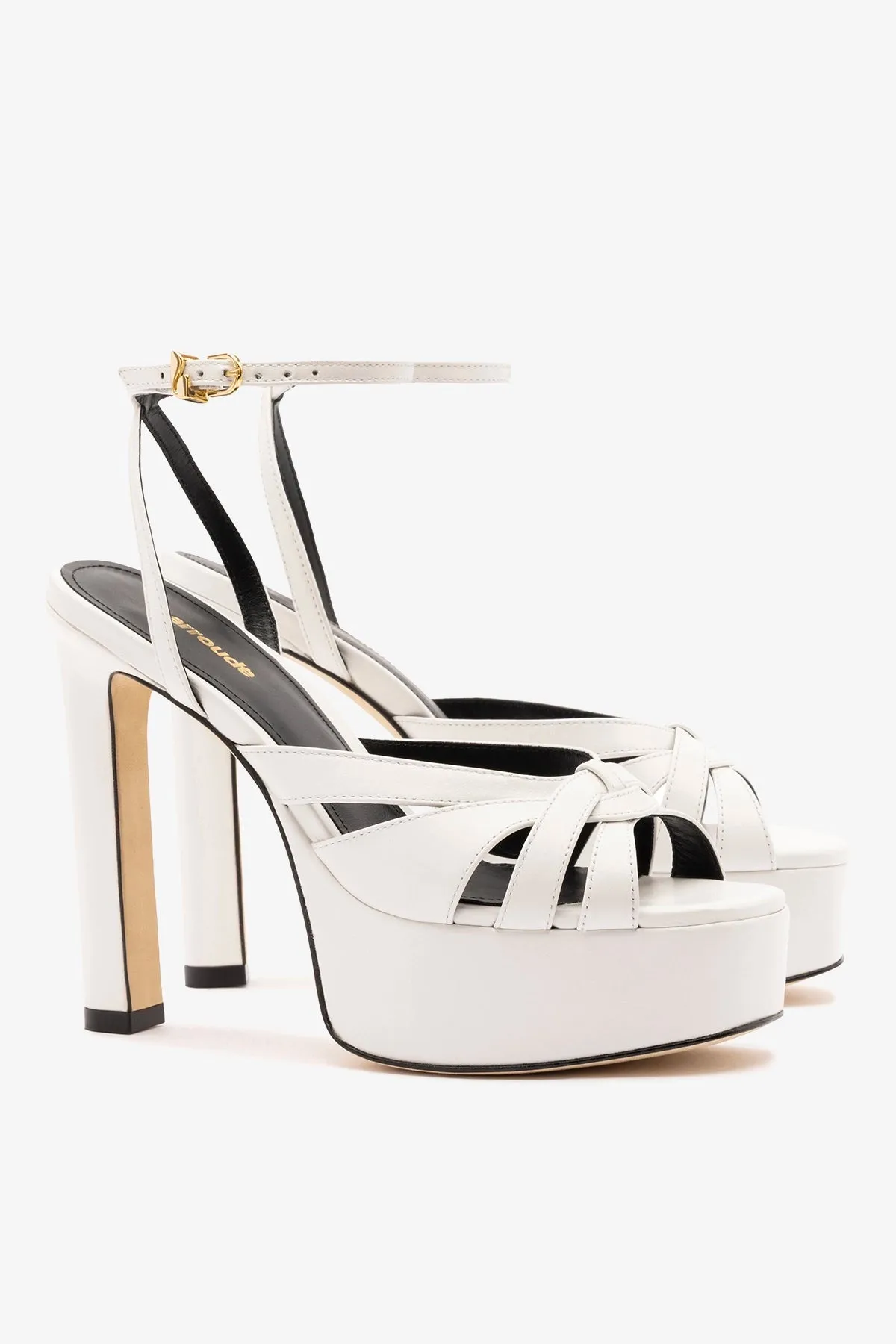 Veronica Sandal White Leather sold by Larroude product image thumbnail 3