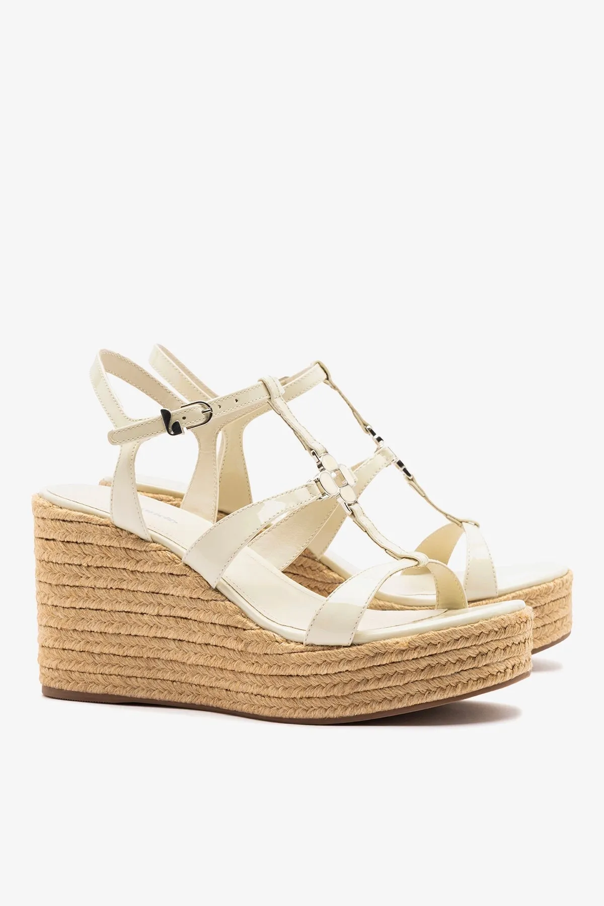 Hana Espadrille Sandal Ivory Leather sold by Larroude product image thumbnail 3