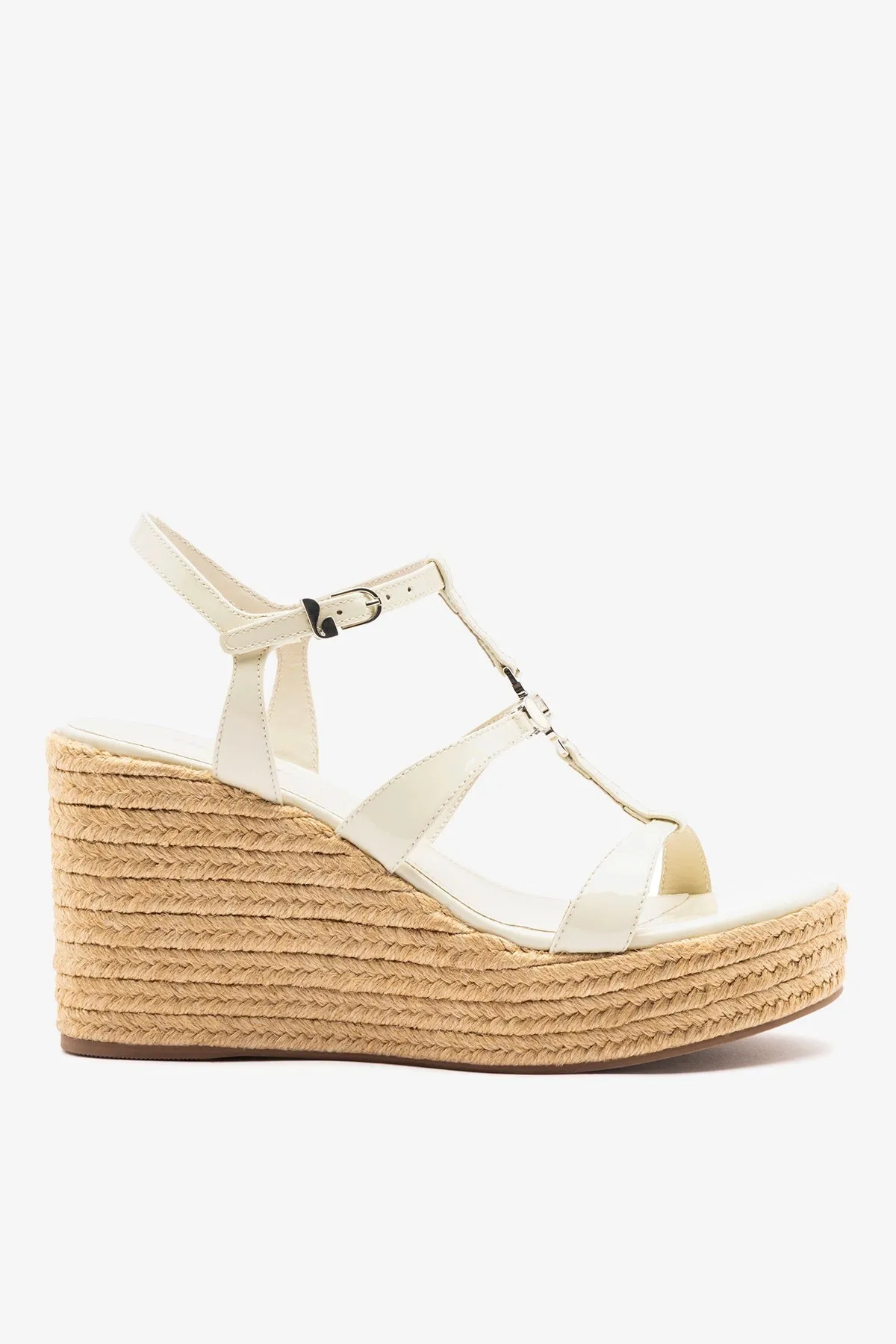 Hana Espadrille Sandal Ivory Leather sold by Larroude