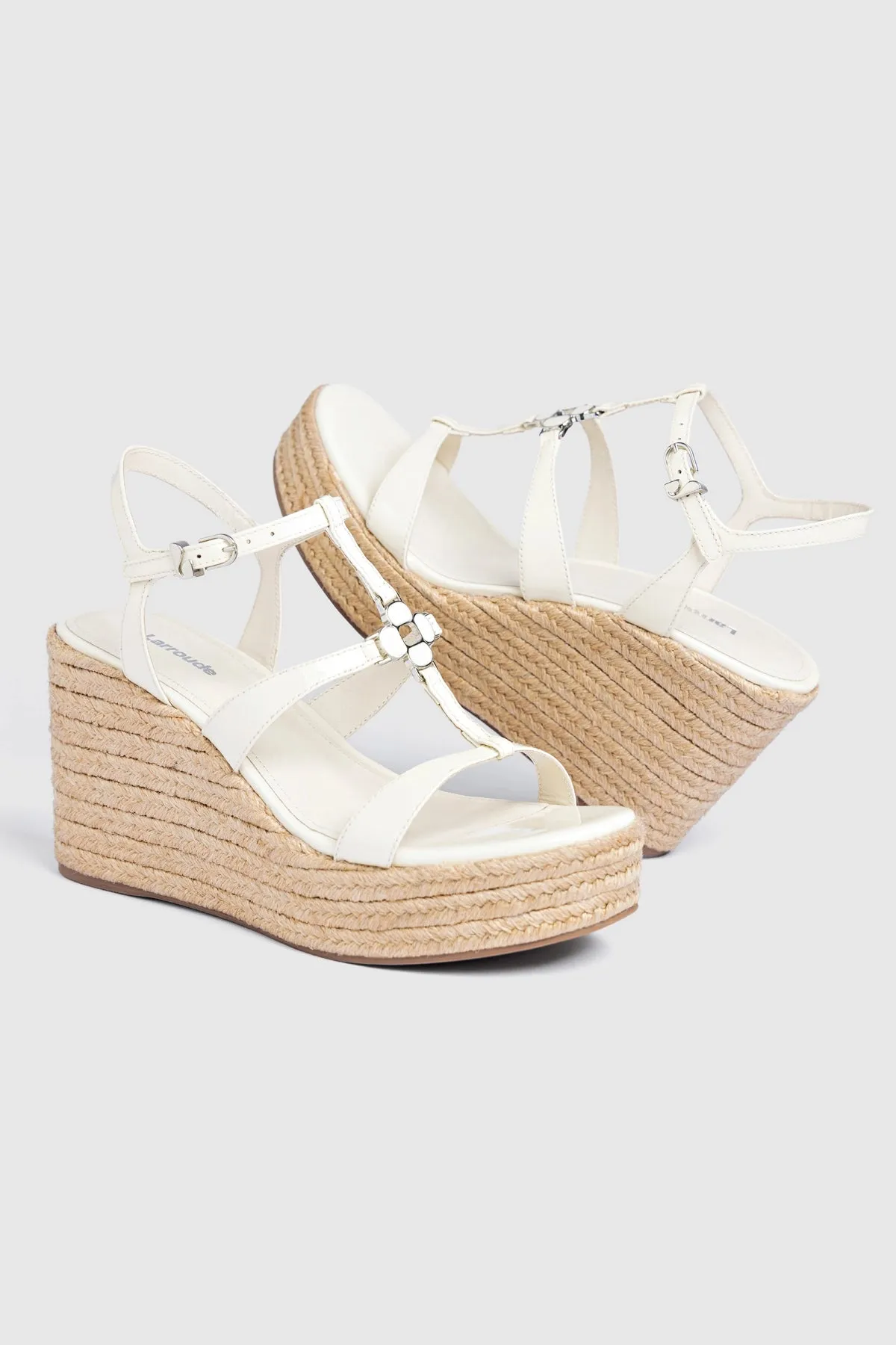 Hana Espadrille Sandal Ivory Leather sold by Larroude product image thumbnail 2