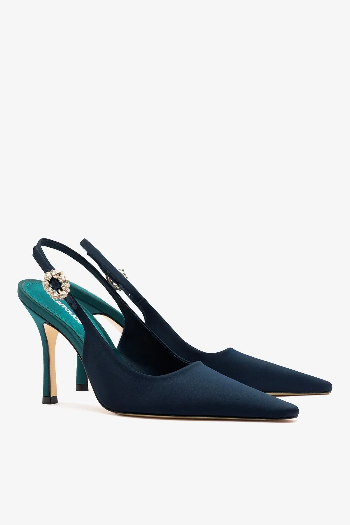 Carine Pump Ocean Satin sold by Larroude product image thumbnail 3