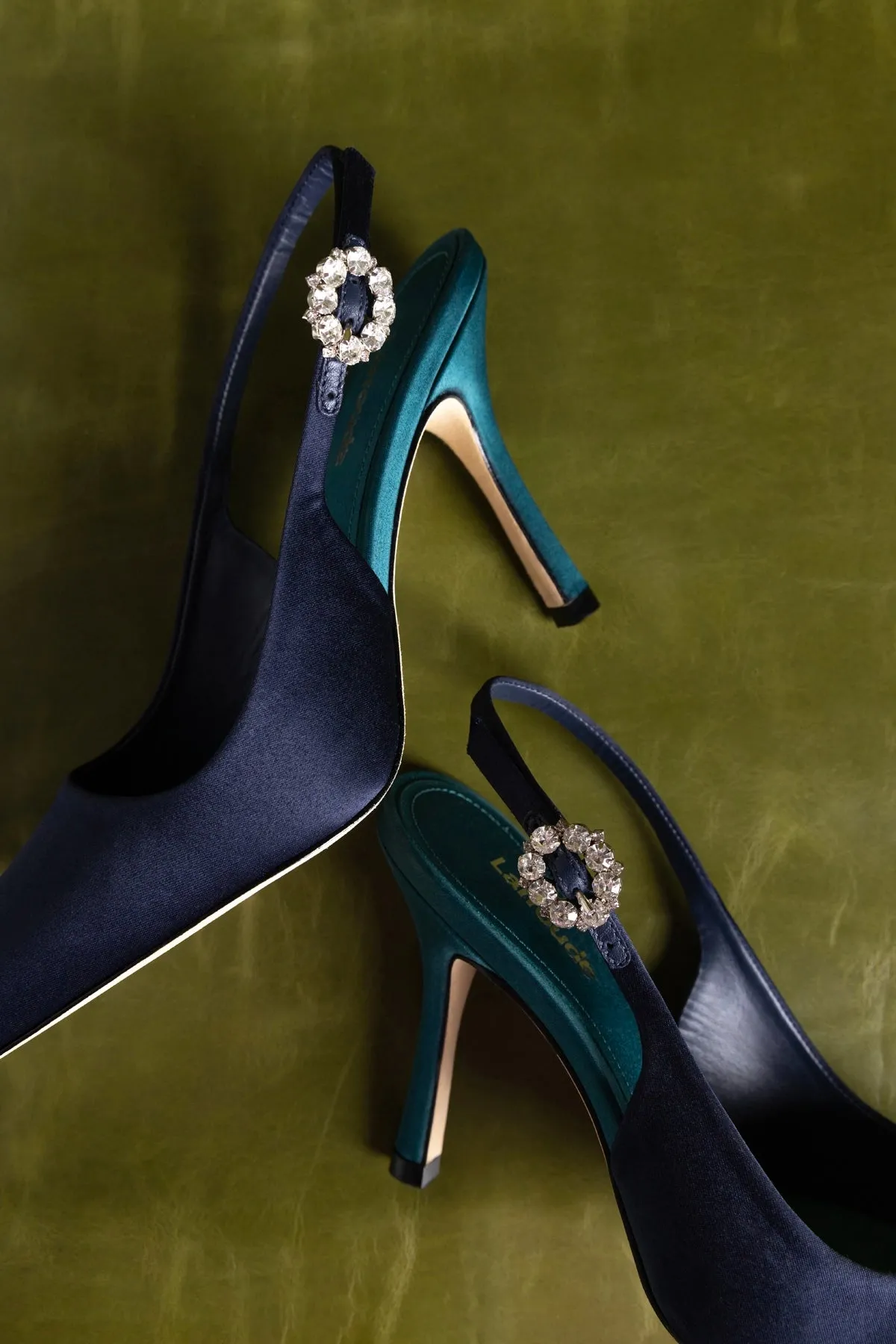 Carine Pump Ocean Satin sold by Larroude product image thumbnail 5