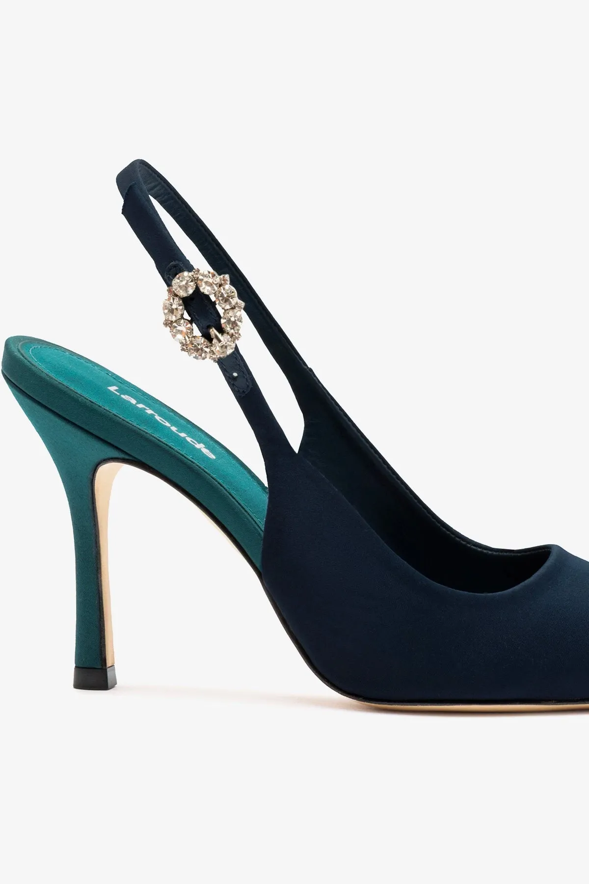 Carine Pump Ocean Satin sold by Larroude product image thumbnail 4